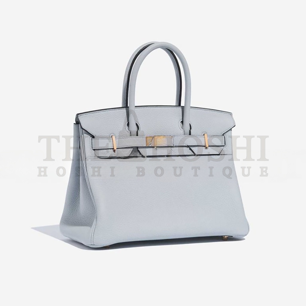 H**me5 BIRKIN 30 TOGO LEATHER PLATINUM BAG GLACIER BLUE GOLD BUCKLE 2325 (30*20*13cm) Master Quality